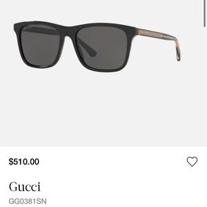 Gucci Classic Black Men's Sunglasses